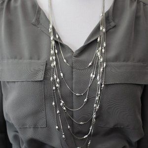 Charming Charlie 7-Strand Silver Necklace